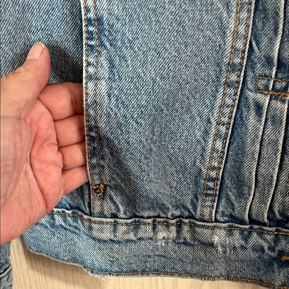 Old Navy Light Blue Distressed Denim Jacket - Picture 9 of 12